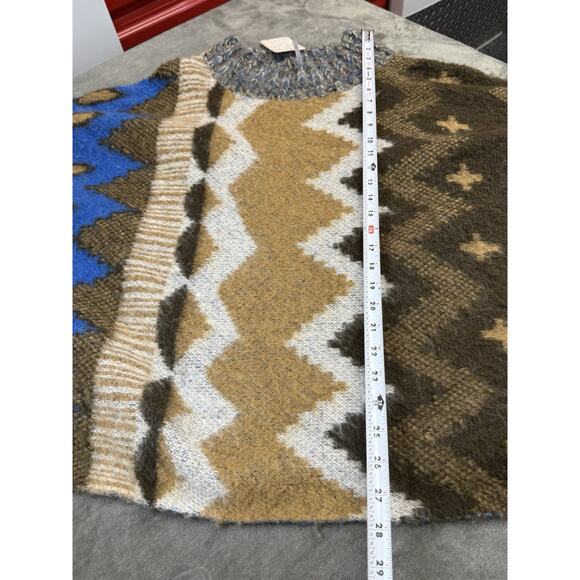 NWT Free People Wool Alpaca Blend Knit Poncho Sweater Medium Boho Cozy Fall - Picture 10 of 10